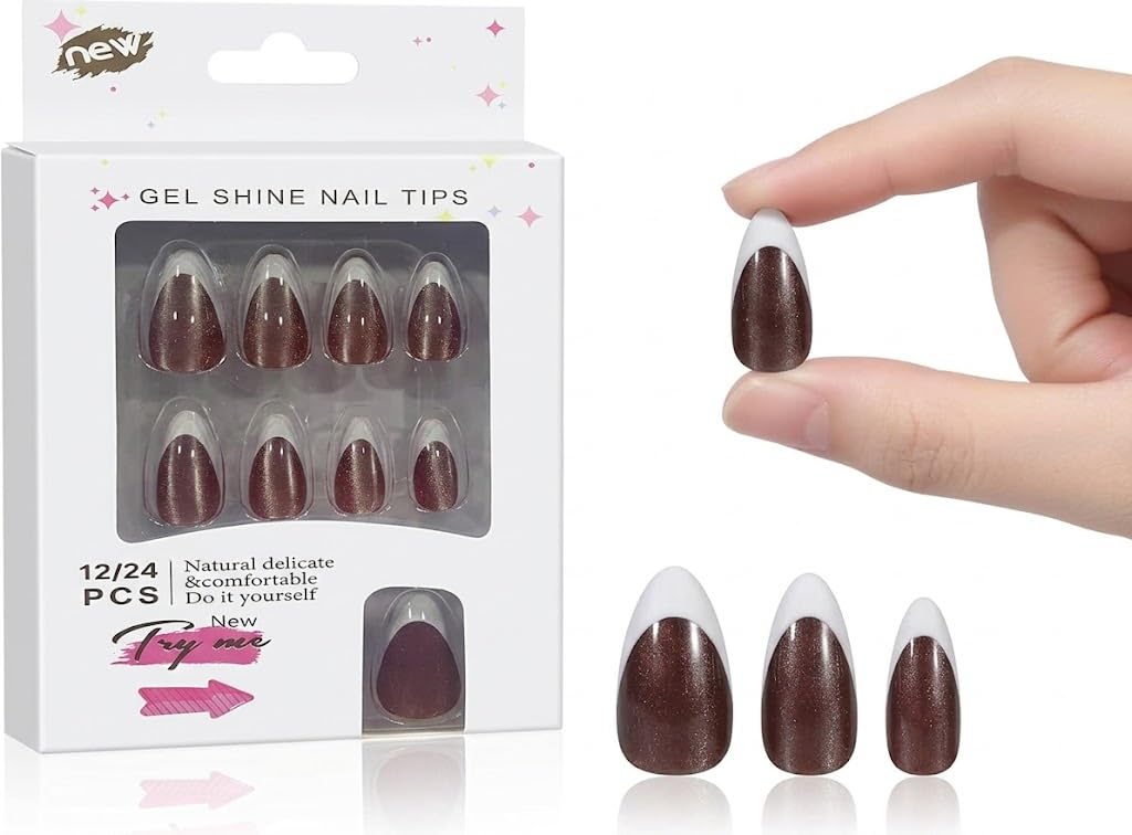 nailsPRESS ON NAILS- 12pcs Medium -False Nails, Perfect For Parties, Comes FACE-OVAL shape WITH ONE SHEET DOUBLE FACE - SHAPE -NO1