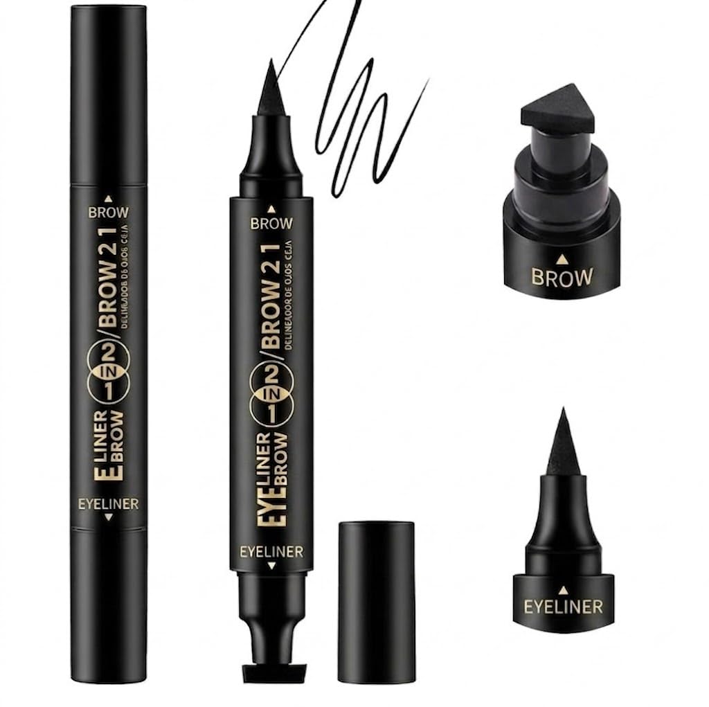Waterproof Liquid Eyeliner Stamp - Wing Eyeliner Makeup Pens 1 Pcs for Perfect Cat Eyes, Long Lasting Smudgeproof High Pigmented Vamp Style Winged Eye Liner Pencil