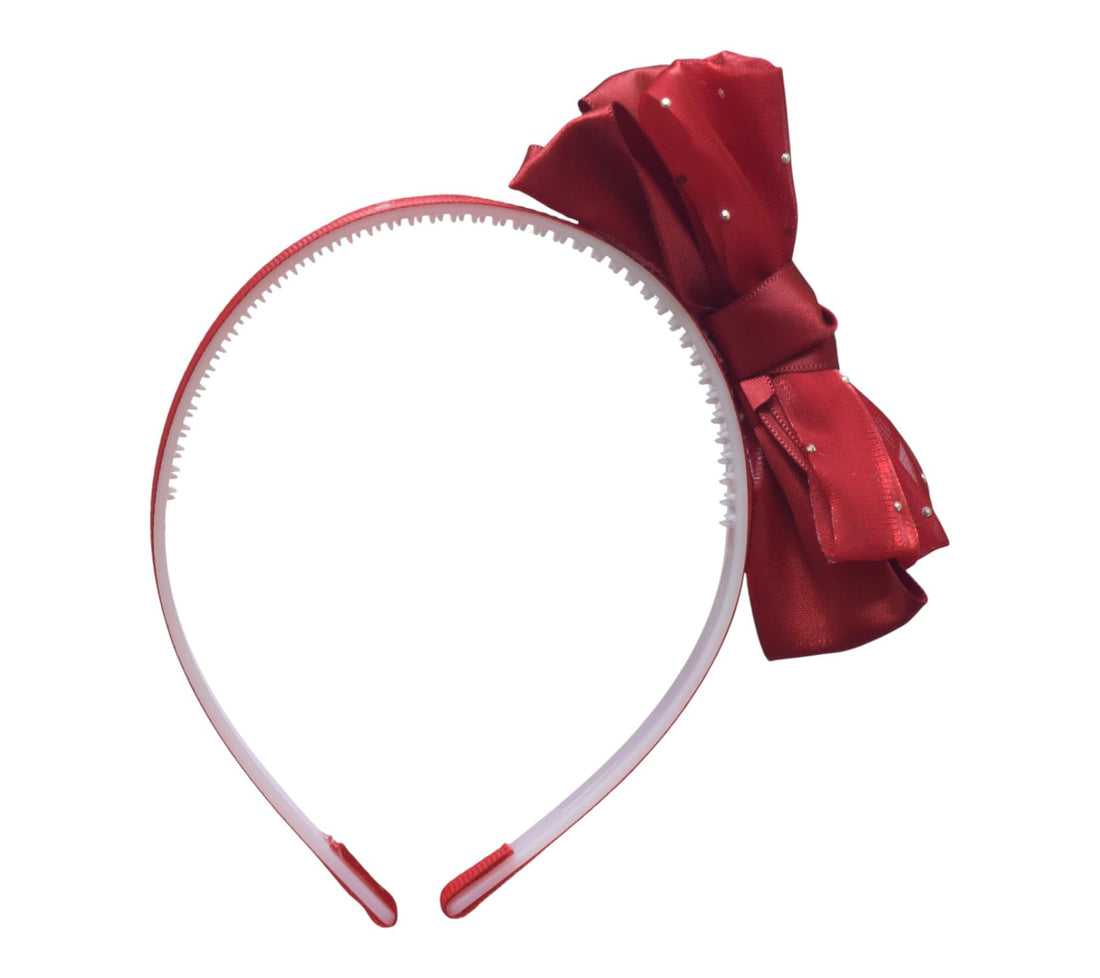 Daphne Bow Hairband For Girls' Hair - Red