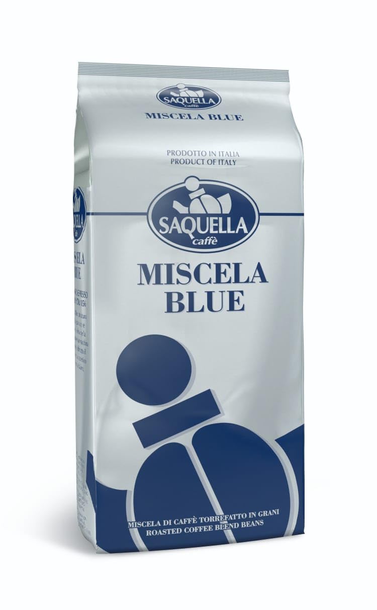 Saquella Miscela Blue Italian Blend Roasted Coffee Beans, 1 kg
