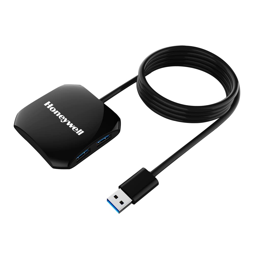 Honeywell Momentum Port 4-in-1 USB 3.0 Hub, Transmission Speed 5GBPS, Glossy Black