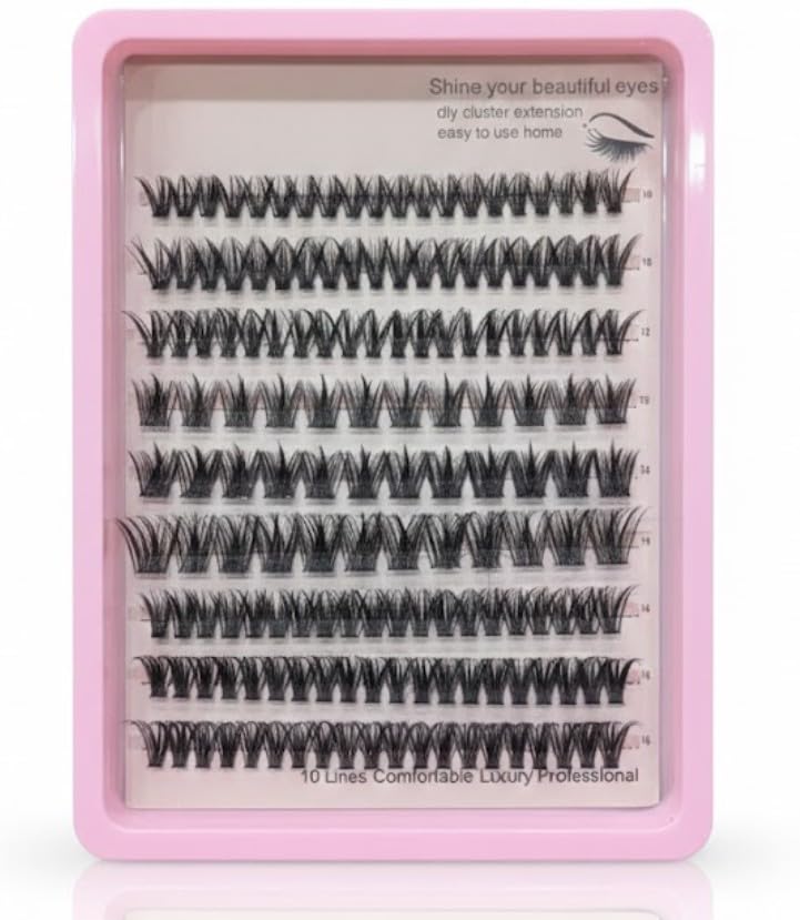 Cluster Lashes 240 Pcs Individual Lashes 20D D Curl False Eyelashes Extension Reusable Soft Extension Diy at Home- (40P+50P-12TO12MIX)