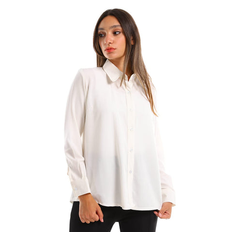 Women Long Sleeve Buttoned Down Shirt