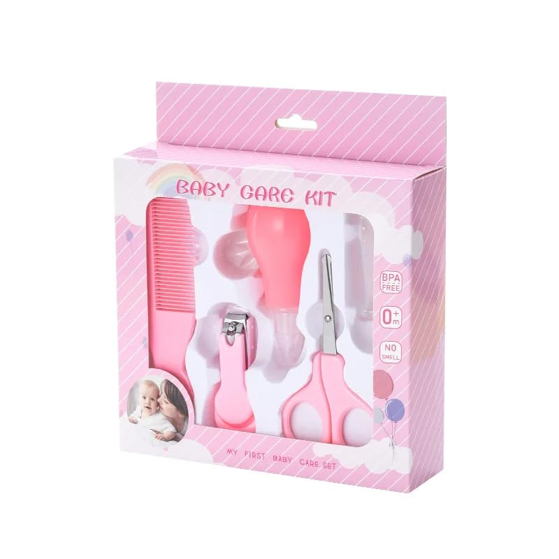 Next store 6 Piece Baby Care Set, Safe and Practical Baby Care Tools for Daily Babies, Ergonomic Design and High Quality to Ensure Your Baby's Comfort and Easy to Use (Pink)