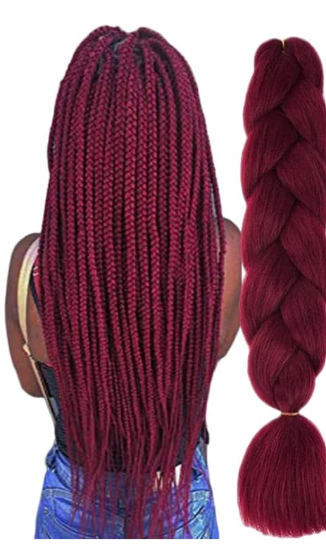 Jumbo Braiding Hair Extensions, Colourful Synthetic Hair, Heat Resistant Hair, for DIY, Crochet Box Braids, Ombre Purple 160 g/pc, 60 cm -NO-A19