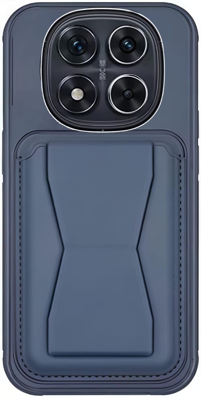 Leather Case Compatible for Redmi Note 14 Pro Plus Shockproof Leather Back Card Storage & case built-in Stand PU leather for a stylish look, comfortable grip (Blue)