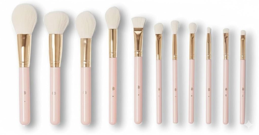 Makeup Brushes Foundation Set 11 PCS Blush Applicator Make Up Pressed Loose Powder Blending Stick Handle Professional -EYESHADOW-CONCELUR -Up Beauty Liquid Face Cosmetic-pink color or white color