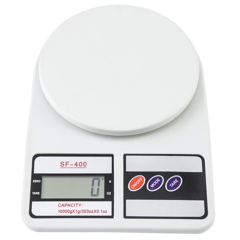 Portal High Accuracy Digital Kitchen Scale 10 Kg - White Electronic Weight Scale - Portable Kitchen Food LCD Display Scales