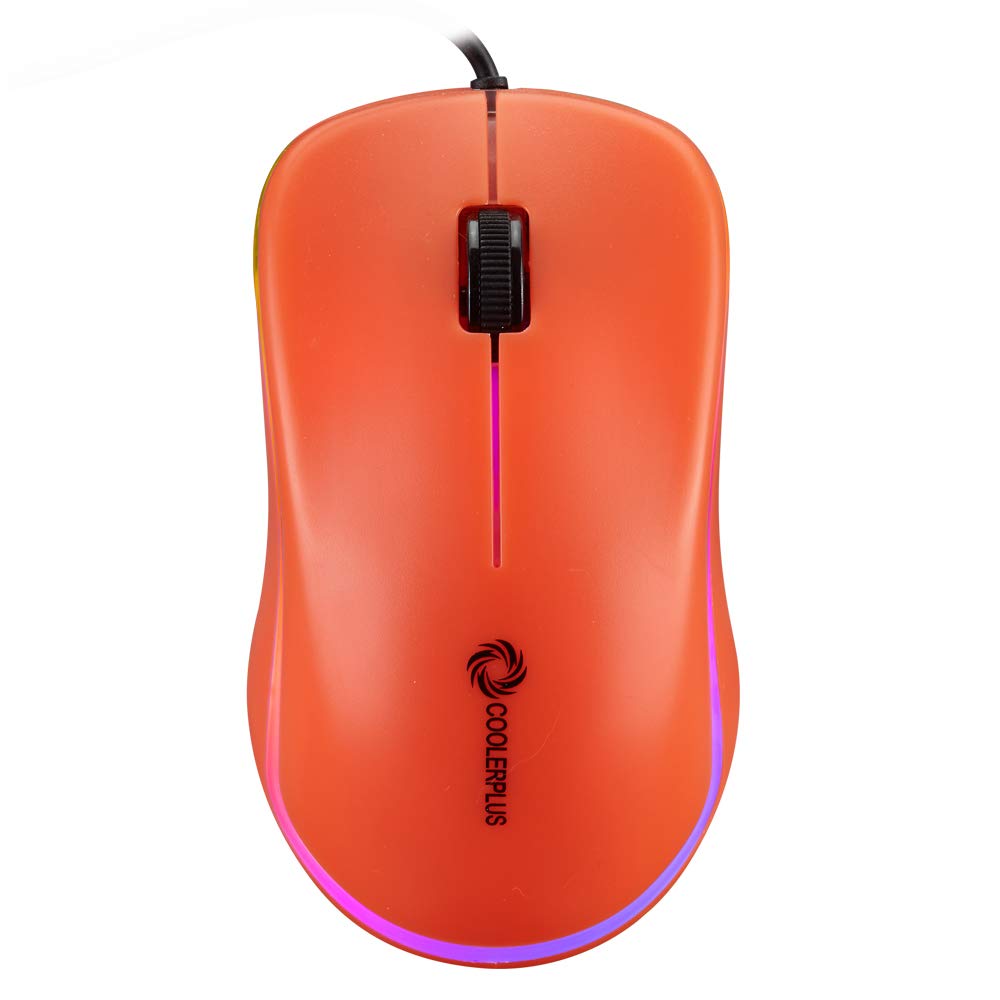 Coolerplus FC112 USB Optical Wired Computer Mouse with Easy Click for Office and Home, 1000DPI, Premium and Portable,Compatible with Windows PC, Laptop, Desktop, Notebook(Orange)