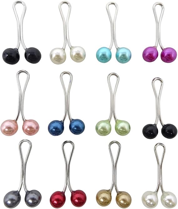 12 PCS Cute Scarf Brooch Pin Headscarf Shawl Scarf Lady Muslim Scarf Hijab Clips