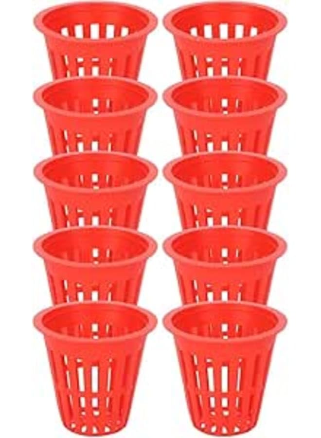 MERIDIAN HYDROPONICS Hydroponic Grow Net Cup, Reusable Grow Net Cups for Garden, Plastic Garden Mesh Planting Cups, Baskets, Heavy Duty Pond Plants (150, Red)