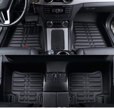 Generic 5D Car Mats For Opel Grandland - Black, Faux Leather, 2cm x 2cm x 0.8cm, Vehicle Specific Fit, Passenger Car