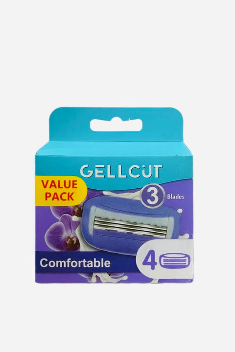 Comfortable 3-Blade Razor Value Pack, 4 Cartridges, Purple