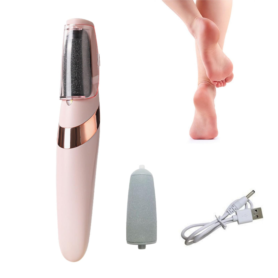 Professional Electric Pedicure Foot File Electric Foot File Pedicure Tools with 2 Replacement Roller and LED Lights Adjustable Speed Electric Foot File for Cracked Heels Calluses