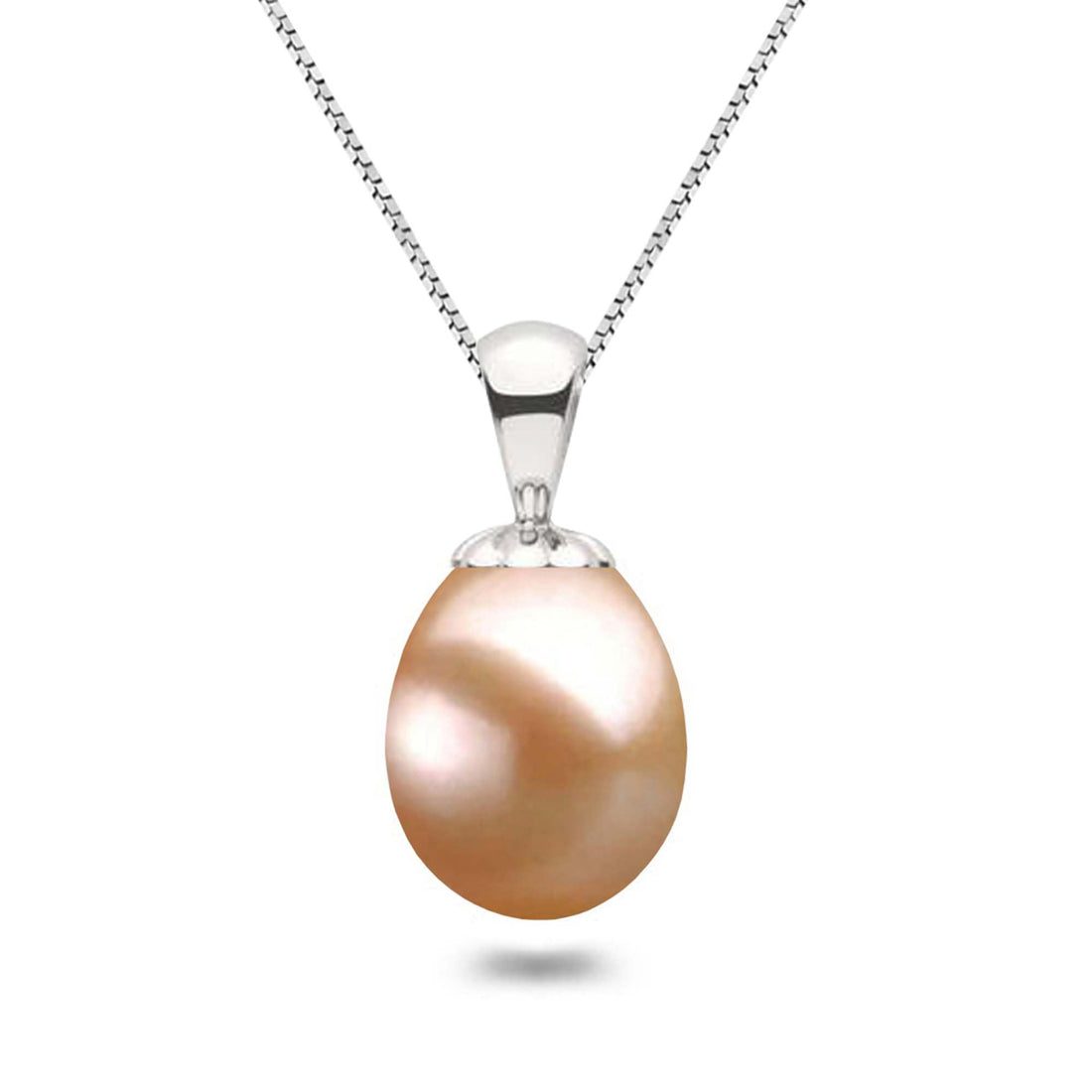 Drop-shape Pink Freshwater Cultured Pearl Pendant Necklaces for Women 16-18 Inch AAA Silver Necklace Pendants - Orien Jewelry, pearl, pearl,