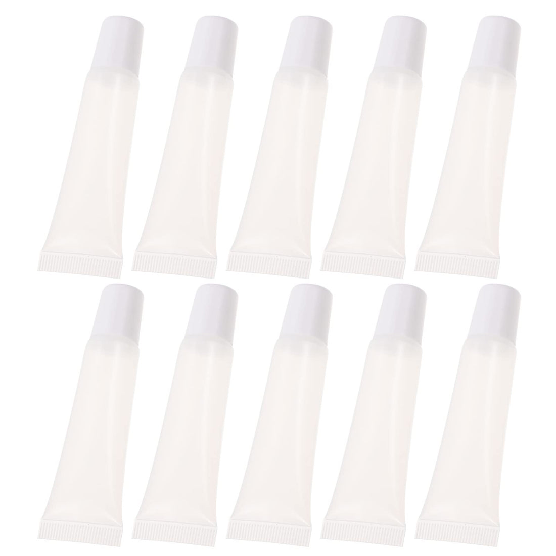 HEALLILY 10pcs Empty Tube of Lip Glaze Hose Lip Gloss Containers Empty Lip Gloss Sample Lip Gloss Tubes Clear Lip Balm Sticker Label Refillable Tube Plastic Eyelash Eyeliner White Travel