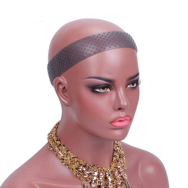 Silicone Elastic Wig Band Non Slip Headband For Fixed Wigs and Other accessories (Black, Medium size 22 * 4)