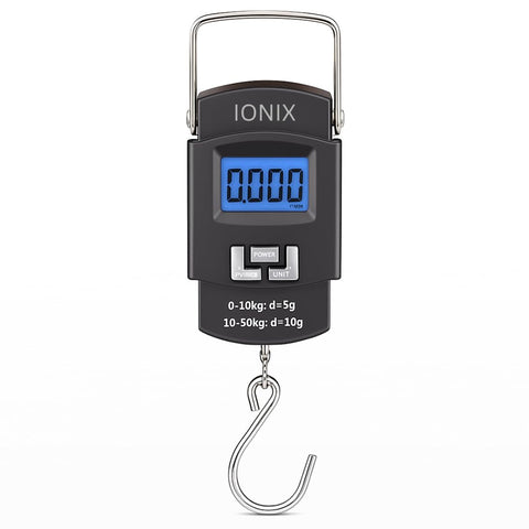 IONIX spring balance weighing machines | weight scale for luggage , Kitchen, baggage , Electronic Portable Fishing Hook Type Digital LED Screen, weighs upto 50 kg | luggage weight machine (Black)