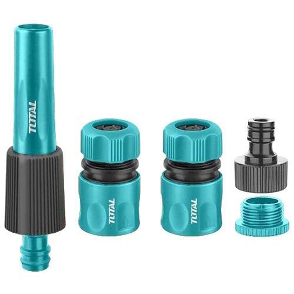 Total 5 pieces plastic hose fittings set for garden hose - 1/2 and 3/4"