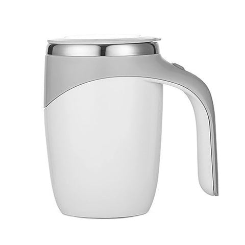 Self Stirring Mug 380ml,Automatic Magnetic Stirring Coffee Mug,Funny Electric Stainless Steel Self Mixing Coffee Tumbler,Rotating Home Office Travel Mixing Cup,White