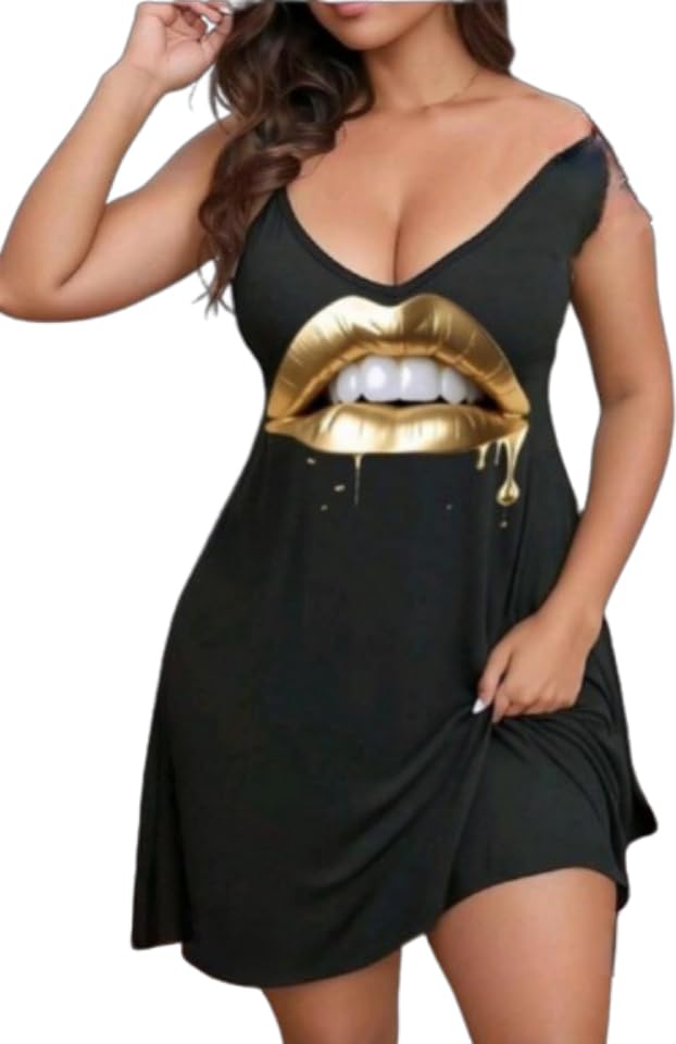 Trend Black Lip Nightgown