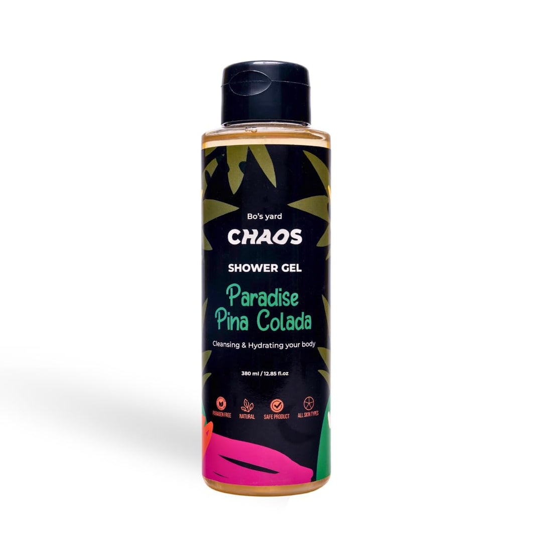 Chaos Paradise Pina Colada Shower Gel, Cleansing & EXTRA HYDRATION Body Wash with Glycerin & Aloe Vera | for All Skin Types | Locks in Moisture, Leaves Skin Soft & Nourished | Paraben-Free | 380ml