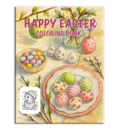 Happy Easter Coloring Book, Holiday Theme, for Kids