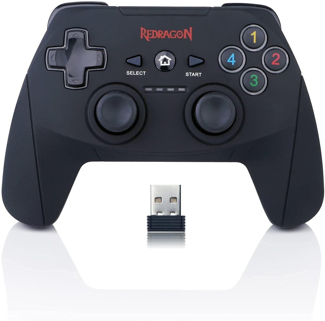 Redragon Harrow G808 Rechargeable Wireless Gamepad With USB Receiver, Joystick with Dual Vibration, for Windows PC, PS3, Playstation, Android