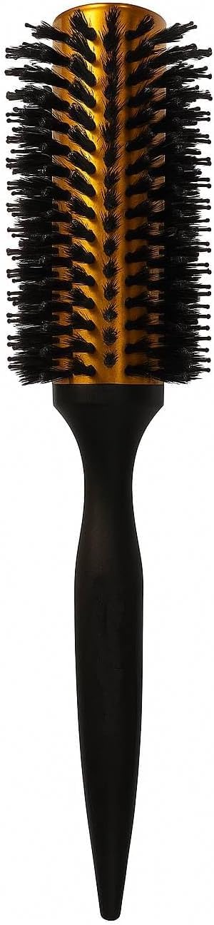 Professional Round Hair Brush 3 cm for Blow Drying & Styling, Heat-Resistant Nylon Bristles, Anti-Static Barrel, Lightweight Wooden Handle, Adds Volume& Shine, Ideal for Short Hair & Bangs