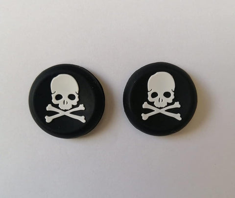 Pack of 2pc Silicone Thumb Grip Stick Cap Cover Controller KeyCaps Grips For PS3, PS4,Xbox360, Xbox One & Xbox Series X S (White Skulls)