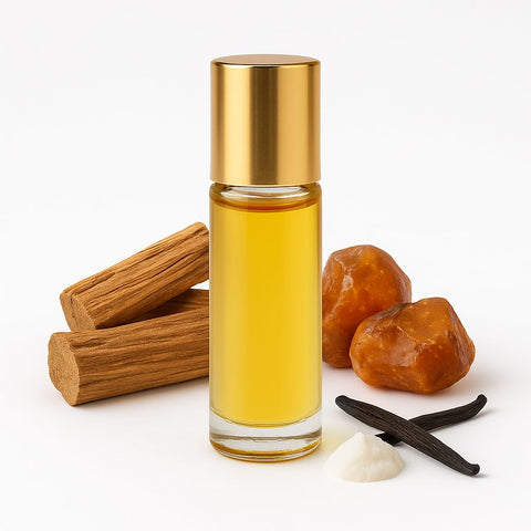 Sandal Essence Perf.Oil Roll-On 12ml – Premium Concentrated Sandal Oil with Natural Sandalwood Scent – Alcohol Free – Long Hold & Oriental Warm Aroma – Perfume Oil for Men & Women
