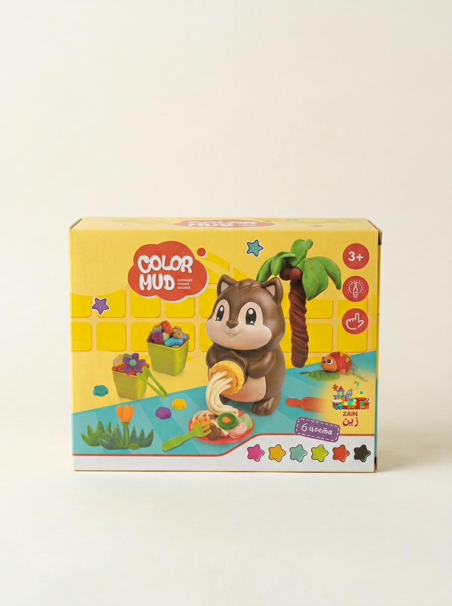 GHAZAL set of colorful squirrel-shaped clay