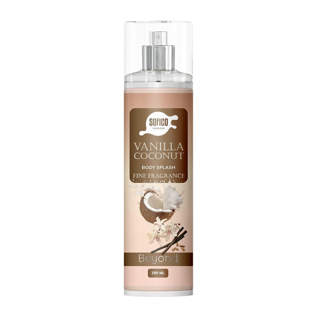 Beyond Vanilla Coconut Body Splash – 250 ml | Refreshing Vanilla & Coconut Fragrance Mist | Long-Lasting Body & Hair Mist