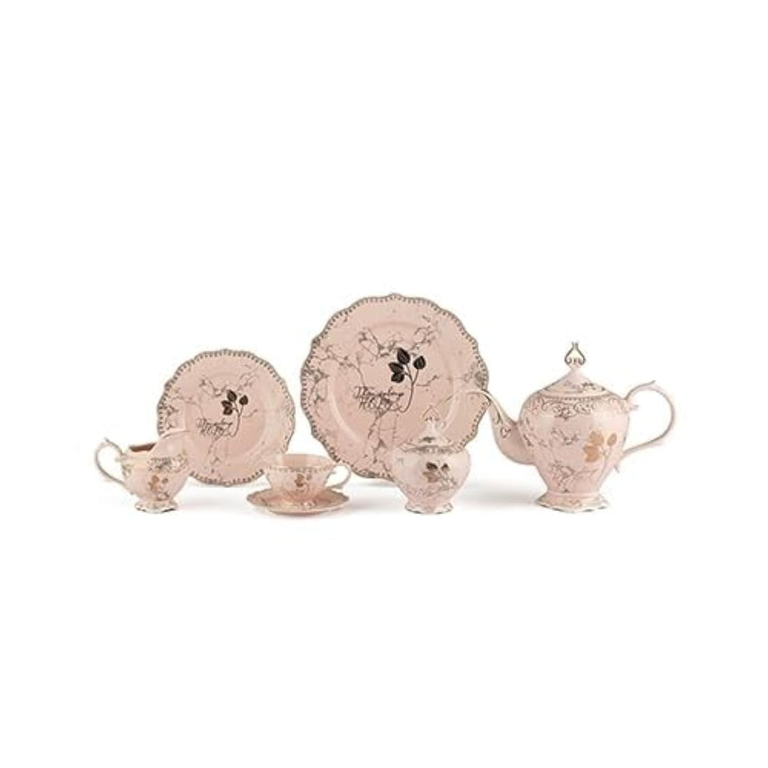 lotus Tea set 24 pcs Napoleon Rose - 1002407 (6 pie plates + 6 gateau plates + 6 bowls of soup + 6 skewers)