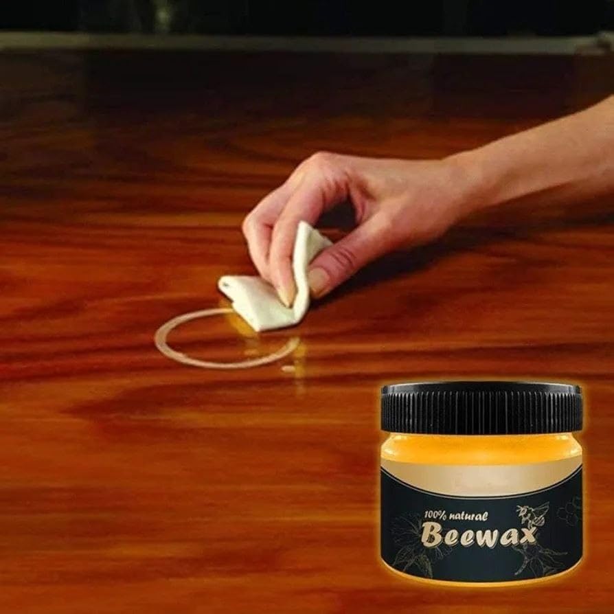 Natural Beeswax Wood Polish: 100% natural beeswax, multi-purpose furniture care, removes grease and scratches, eliminates dirt buildup and old wax.
