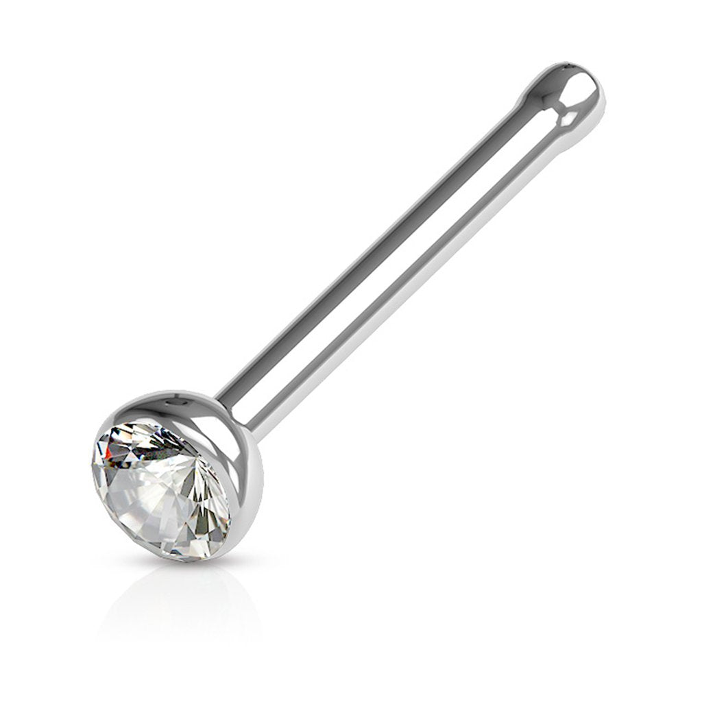 FIFTH CUE Cubic Zirconia Press Fit Nose Bone Stud Titanium IP 316L Surgical Steel