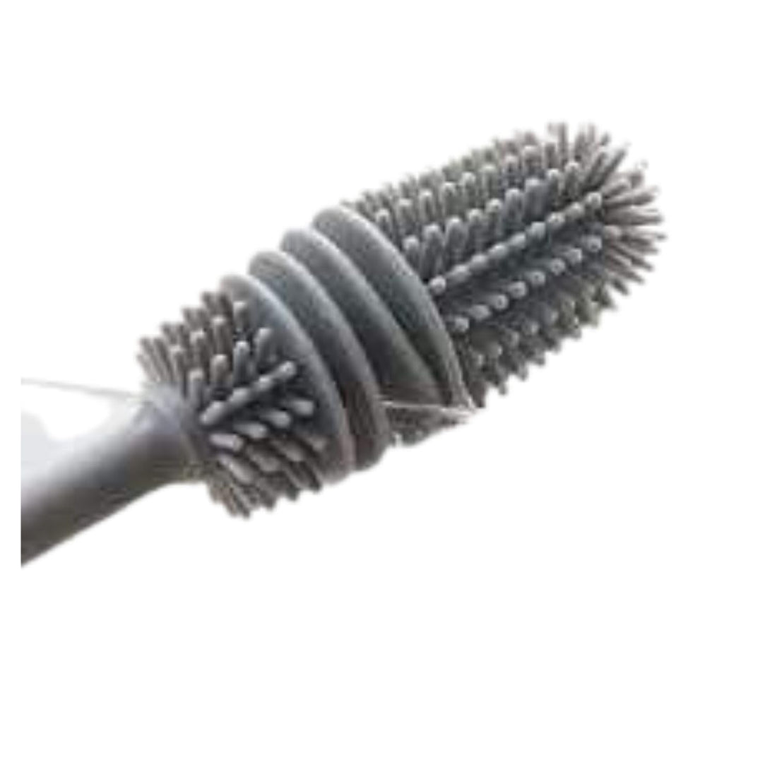 Silicone Bottle Cleaning Brush, Grey, Long Handle with Flexible Bristles