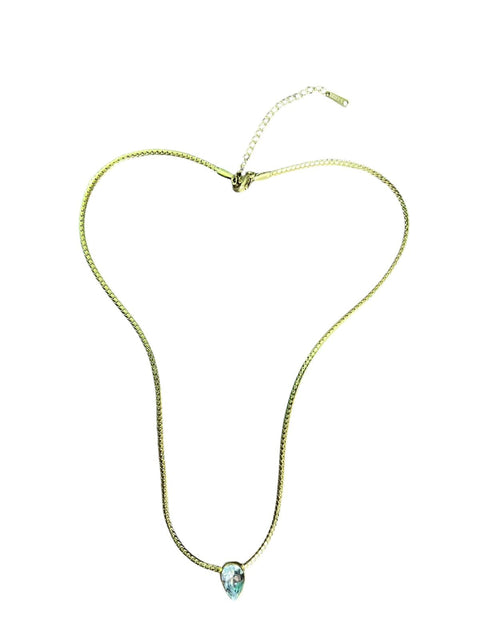 U SHOP 18K Gold Plated Stainless Steel Pendant Necklace Aesthetic Luxury Romantic Elegant Elegant Fashion Minimalist Vintage Zircon Pendant Necklace