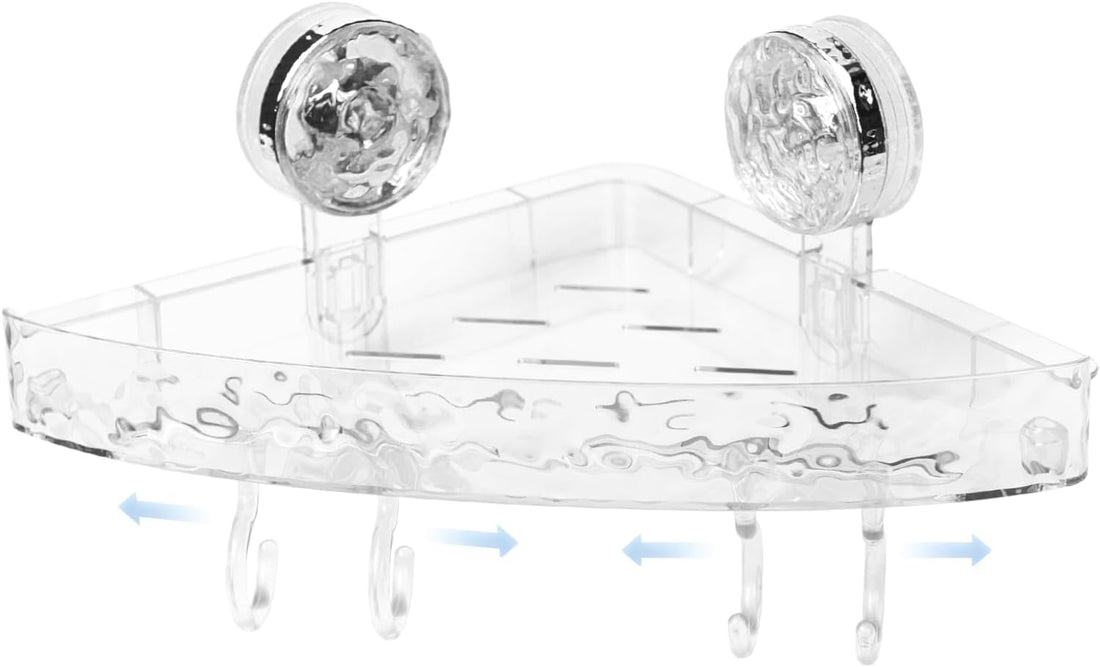 Durable Acrylic Wall Storage Shelf – Modern and Clear Design Corner Shower Caddy Waterproof & Moisture-Proof – Strong Screwless Fixation – Get it from (FASHION.HOME)