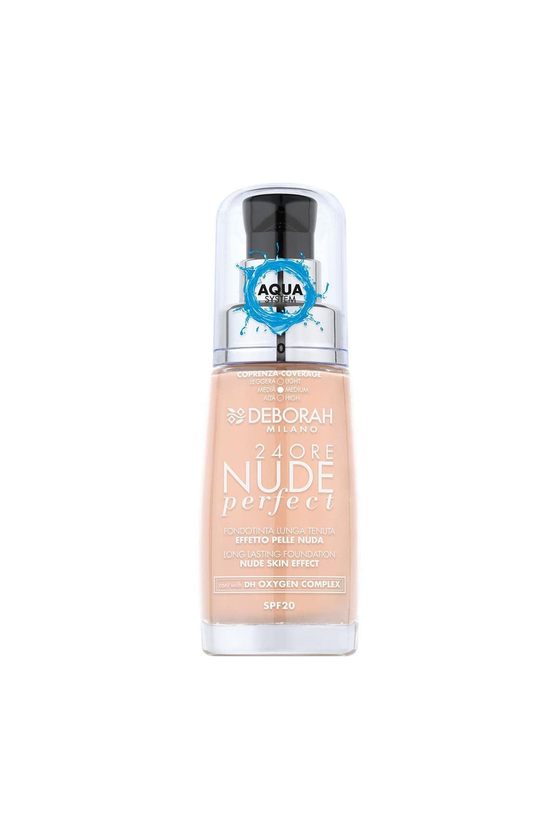 Deborah 24Ore Nude Perfect Foundation 30 Ml, 0-Fair Rose