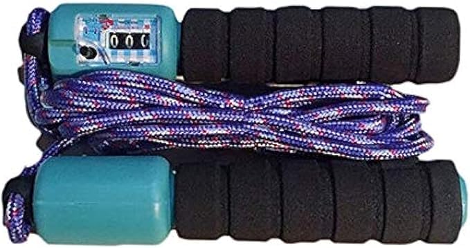 Adjustable Skipping Jump Rope With Counter & Comfortable Handles - Black