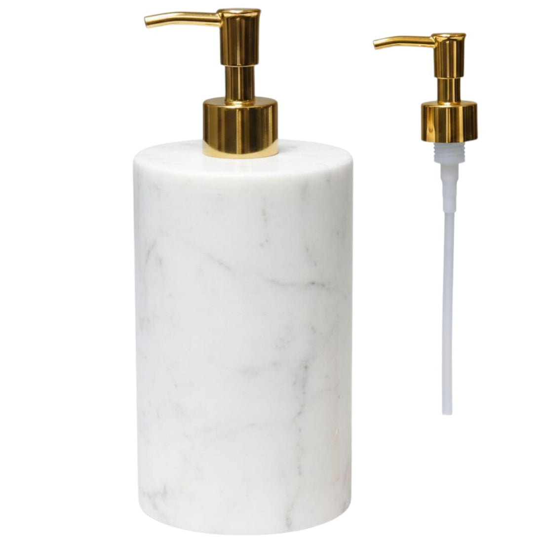 Luxury Marble Soap Dispenser Pump and Soft Velvet Base - Lotion & Liquid Dispenser, Modern Kitchen Bathroom Soap, Prevent Slip and Protect Surfaces