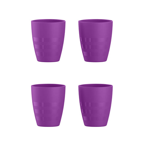 M-Design Eden™ Small Cup 330 ml - Pack of 4 - BPA Free, Microwave Safe, Dishwasher Safe, Food Safe - Purple