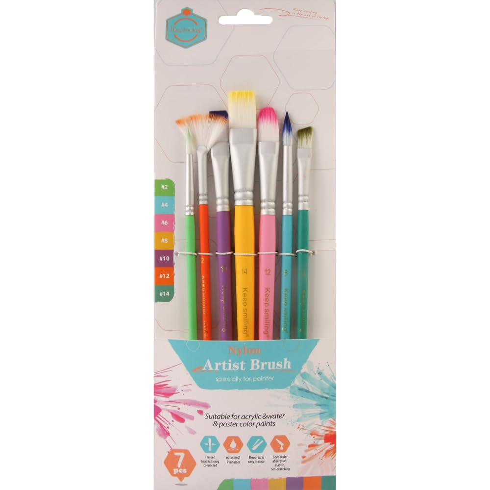 Keep Smiling MH8-976880M Assorted Color Brush Set 7 Pieces