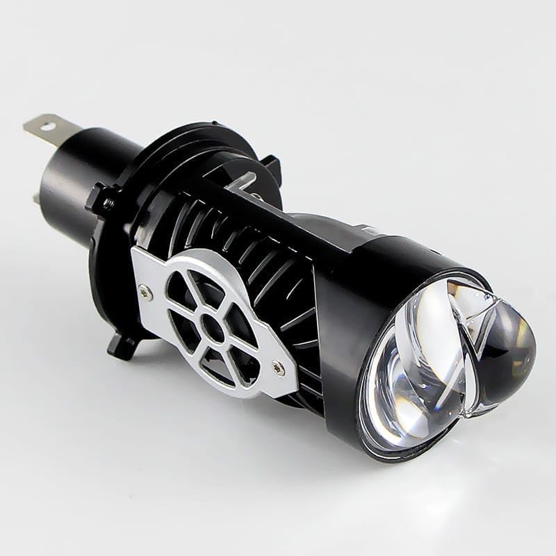 OS-RAM H4 LED Projector Lens Car Headlight Bulbs 12V 8000LM Bulb H4 CSP Chip High/Low Beam, 45W-55W Canbus Turbo, 6000K White Light (Pack of 1)