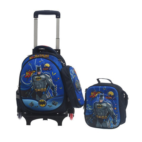 Migo Kids School Backpack trolley removable full set Blue, 14-Inch Size