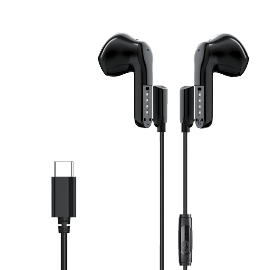 Levelo Soundflex 2-in-1 TWS & Wired Earphone, 4 Mic, Touch Control, 4H Playtime (BT Mode), 12mm Driver Size, Smart Sleep Mode, Strong Magnetic Wire Attachment, Clear Audio - Black
