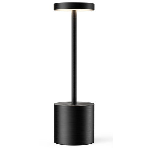 Outdoor Battery Operated Table Lamp Waterproof, Cordless Desk Lamp 5000mAh Rechargeable Touch Stepless Dimmable LED Tables Light for Patio Dining Restaurant Home Black