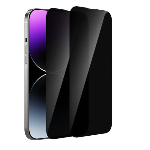 McgojoHi[2 Pack Privacy Screen Protector for iPhone 16/15 6.1-inch[Anti-Spy] Tempered Glass Film,Touch Sensitive/Anti Scratch/Fingerprint/Easy Install Bubble Free