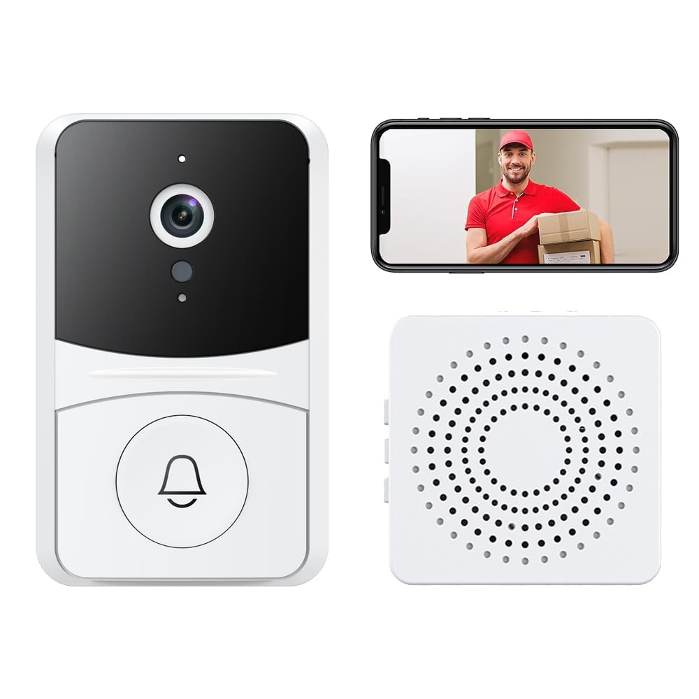 Wireless doorbell Camera,Smart doorbell Surveillance,2-Way Audio,Night Vision Home Doorbell Camera for Homes, Apartments, Offices, 2.4Ghz WiFi Only.